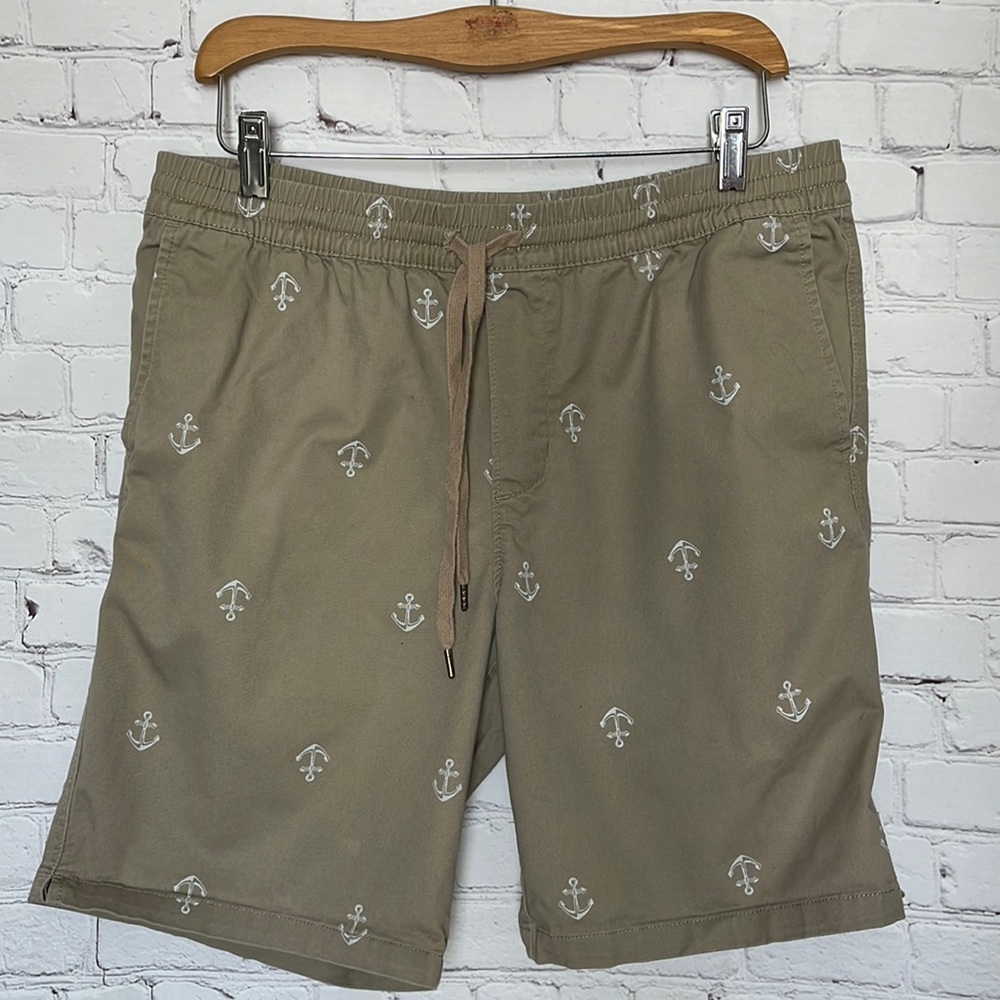 Hurley | Men's Khaki Tan Brown Anchor Drawstring Stretch Waist Shorts | …